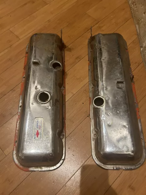 GM Original Big Block Chevy Chrome Valve Covers w/ Oil Drippers 1960s-70s