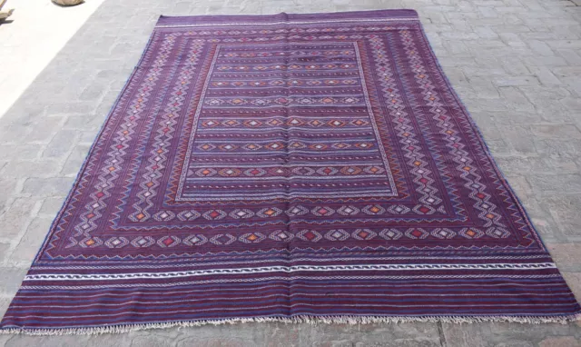 6 x 8'9 ft Handmade afghan tribal qalaino wool area kilim rug, 6x9 persian rug 6 x 8'9 ft Handmade afghan tribal qalaino wool area kilim rug, 6x9 persian rug