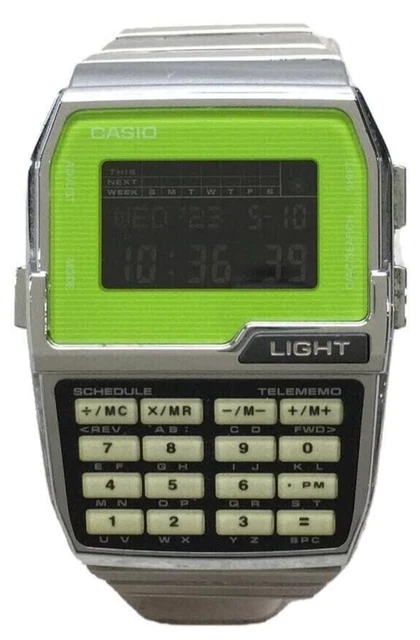 CASIO DBC-1500 Data Bank Digital Calculator Wrist Watch Vintage TESTED Used JPN