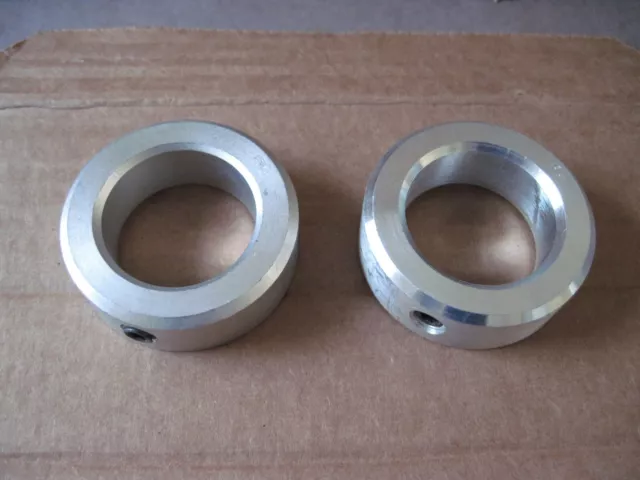 (Qty 2) 1-5/8" Shaft Collars / Stops, Zinc Plated Steel w/ Set Screw