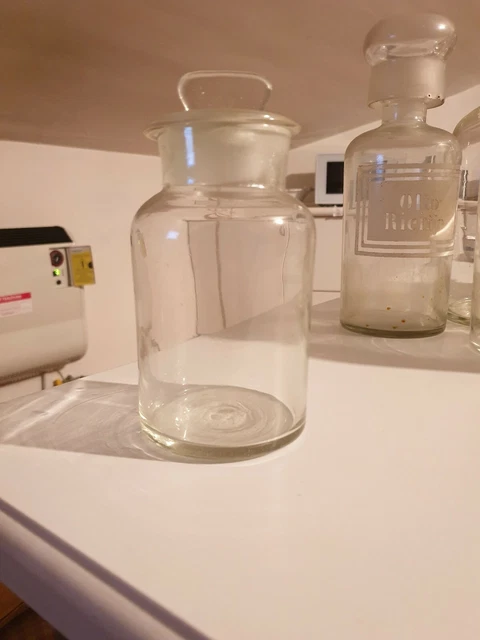 BOTTIGLIA  FLACONE CONTENITORE Laboratorio Farmacia in vetro bianco