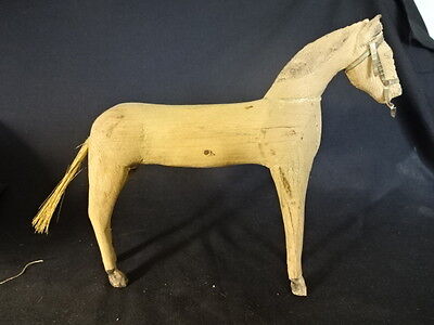 Old Vtg Antique Collectible Wood Horse Statue Saddle Figure
