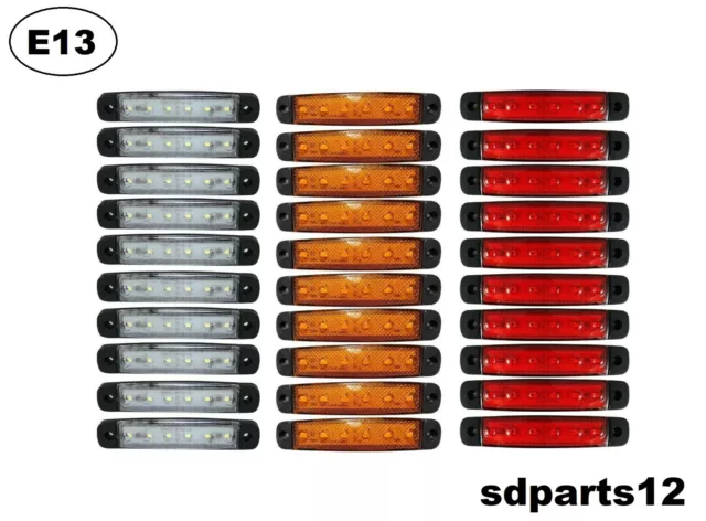 Feu de gabarit rouge ou blanc ou orange 20 led SMD 12V/24V