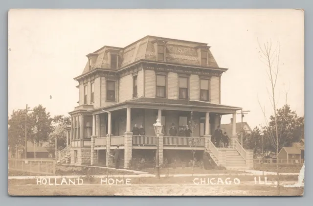 Holland Home CHICAGO Guest House RPPC Antique Illinois Hotel Photo AZO 1910s