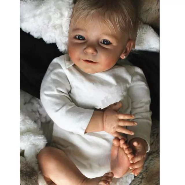 22" Lifelike SOFT Reborn Baby Doll Newborn Toddler Gift Silicone Girl Boy Blonde