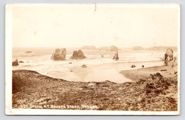 c1910~Bandon Beach Scene~A25~Coos County~Oregon OR~Antique Photo~RPPC Postcard