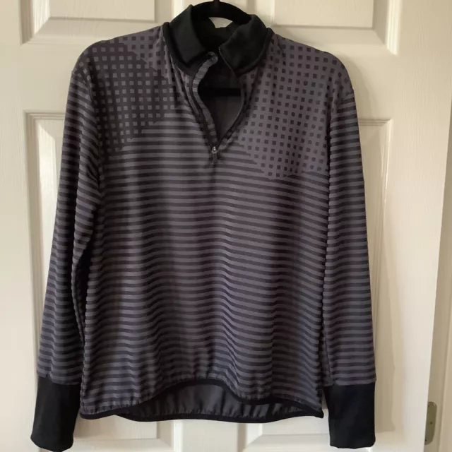 Nike Dry Fit Womens Golf long sleeved 1/2 zip Top black/purple stripe