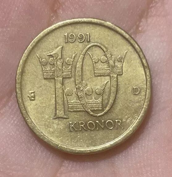 1991 - Sweden - 10 Kronor Coin - EF