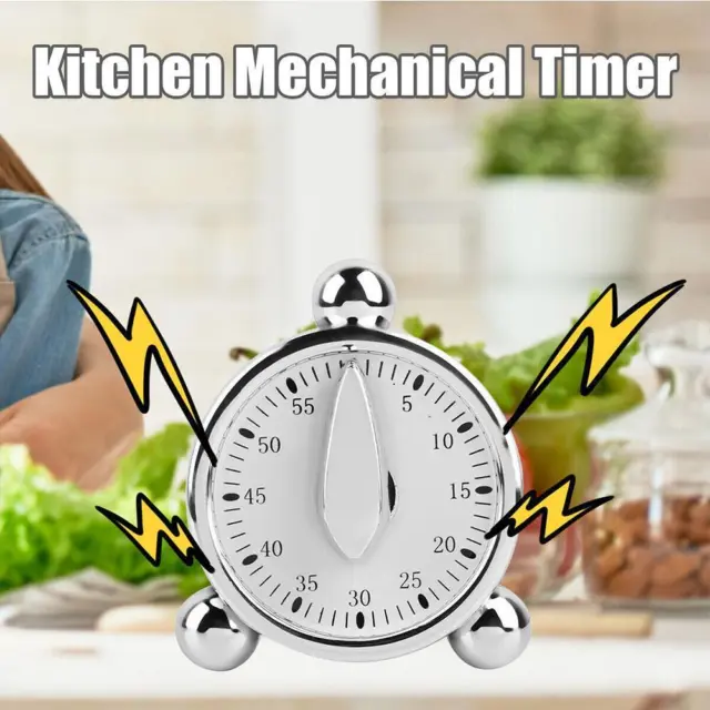 Temporizador mecánico de cocina de 60 minutos para hornear alarma fuerte P recordatorio I4 cocina H8E4