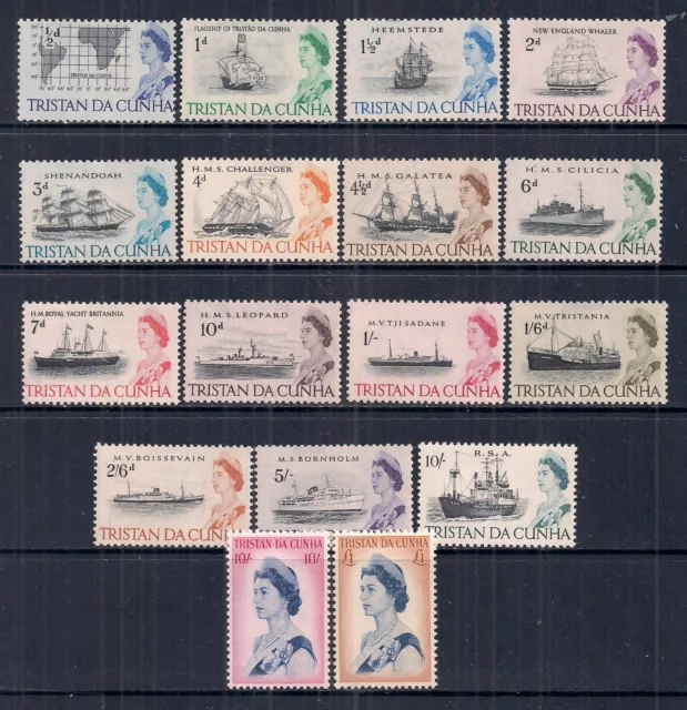 Tristan Da Cunha-Qe11 1965 Ships Definitive Set Of 17.Sg 71-84B.unmounted Mnh.