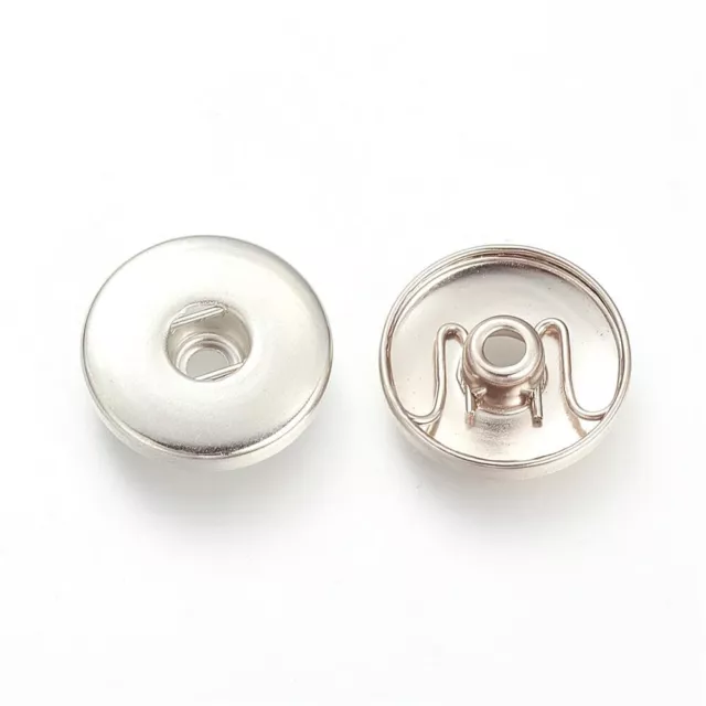 10 BOUTONS PRESSIONS à coudre et à recouvrir METAL Argenté rond 12 mm - couture