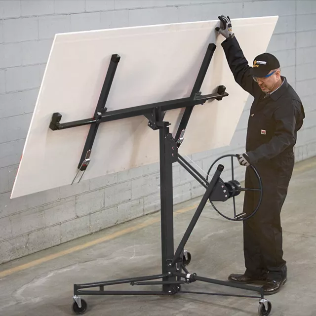 11ft Drywall Lift Hoist Plaster Board Panel Hoist Caster Lifter Sheet Crane