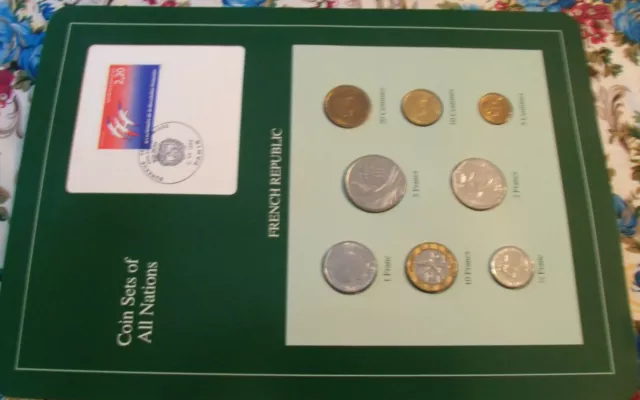 Coin Sets of All Nations France French 1986 -1989 UNC 5 Francs 89 Eiffel w/card