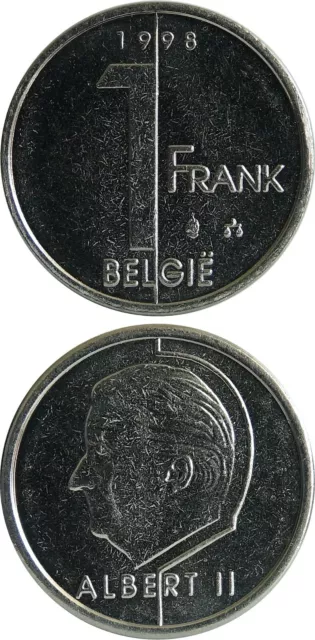 BELGIEN/BELGIUM 1 Franc 1998 AUNC (KM# 187) BELGIE 'Albert II'