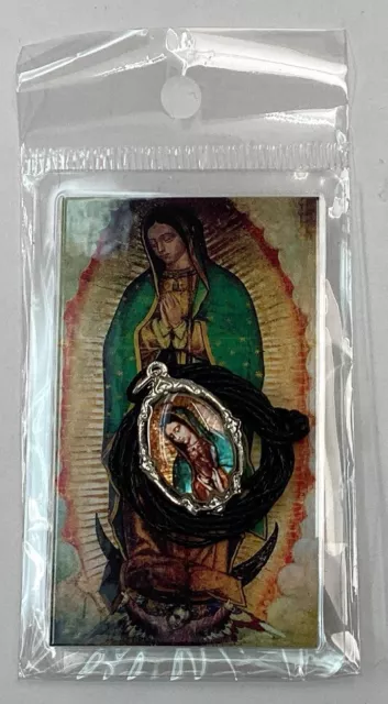 Medalla De La Virgen De Guadalupe Y Estampita Laminada