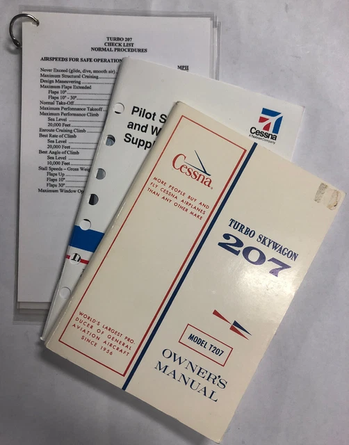 CESSNA 1970 TURBO Skywagon 207 Owner's Manual /Check List/Pilot Safety