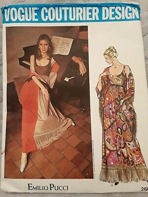 Vintage Vogue Couturier Pucci Dress/Shawl Pattern 2603 Bust 34