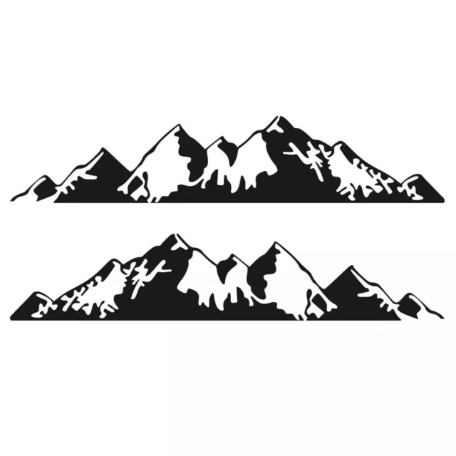 2Pcs Black Mountain Vinyl Graphic Decal Stickers For Car Body Both Side Doors