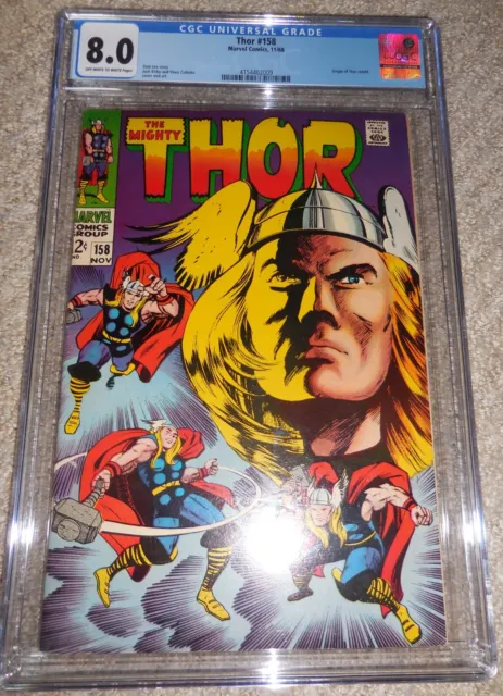 1968 Marvel The Mighty Thor #158 CGC 8.0 VF Origin Retold