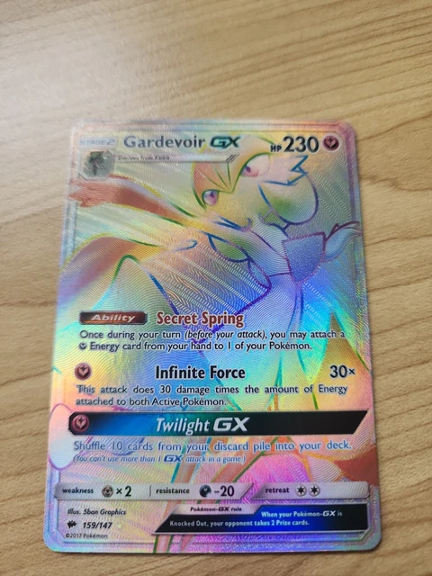 Gardevoir GX 159/147 - Burning Shadows - Rainbow Rare - Pokemon Card - EXC