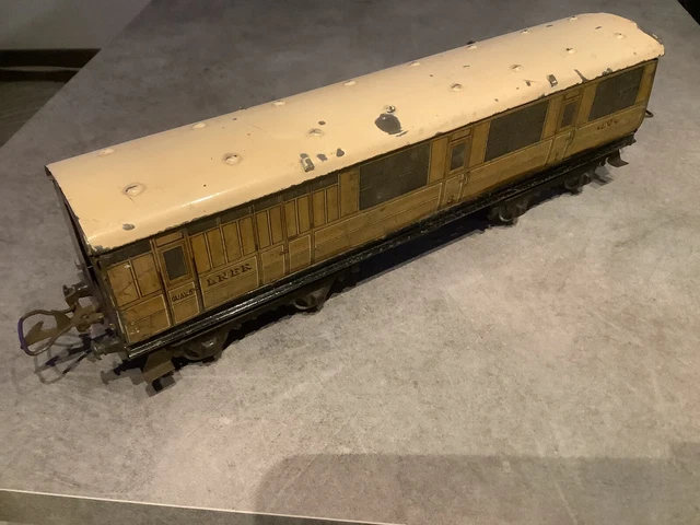 Wagon Voyageurs Pullman à Bogies JEP échelle O - Tôle 20cm, 1932, Bon état