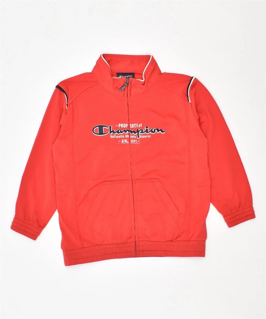 CHAMPION Girls Tracksuit Top Jacket 3-4 Years 2XS Red Polyester PG16