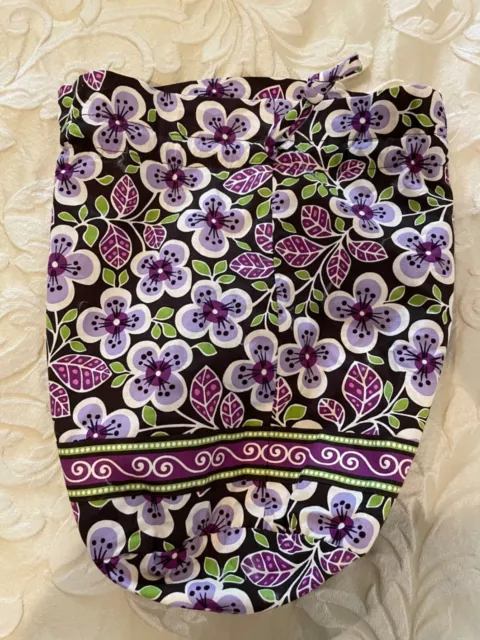 Vera Bradley DITTY BAG in Plum Petals *Plastic Lined for Pool Gym Beach
