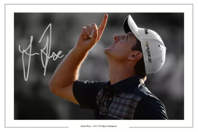 Justin Rose Us Open Golf Win 2013 Signed Autograph Photo Print