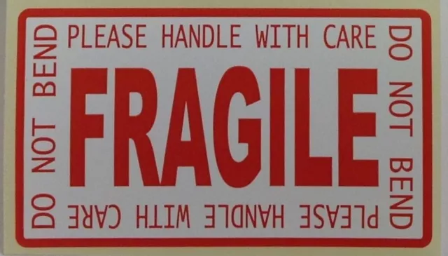 Poignée fragile avec soin ne pas plier étiquettes rouges autocollants 70x40 FRA-LP-ROLL 3
