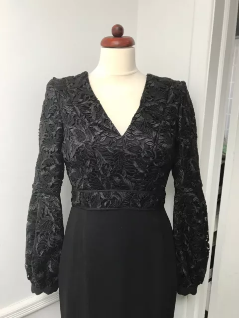 J. Mendel Lace Gown Dress Black Long Sleeve NEW $5990 Size 6 2