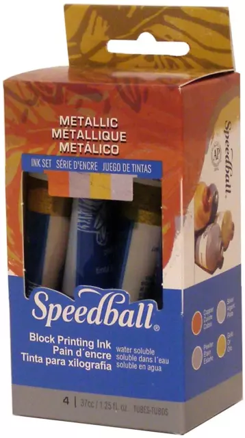 Speedball Metallic Block Printing Ink Set Pack of 4 (3473)