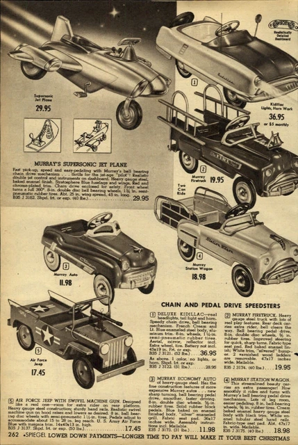 1954 PAPER AD Murray Supersonic Jet Plane Pedal Car Air Force Jeep Station Wagon