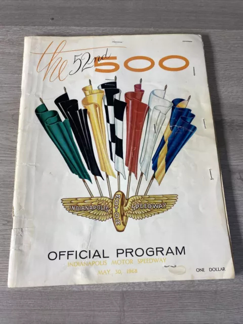 1968 INDY 500 Official Program Al Bobby Unser Mario Andretti ...