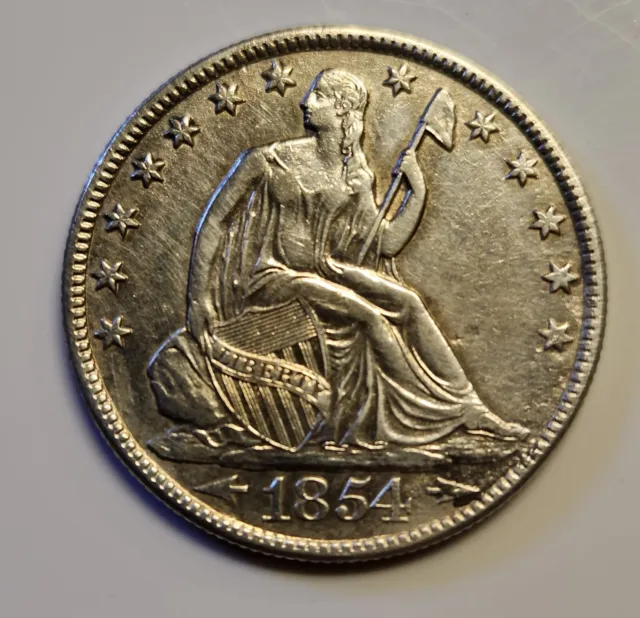 1854-O Seated Liberty Half Dollar 50c w/Arrows AU Details