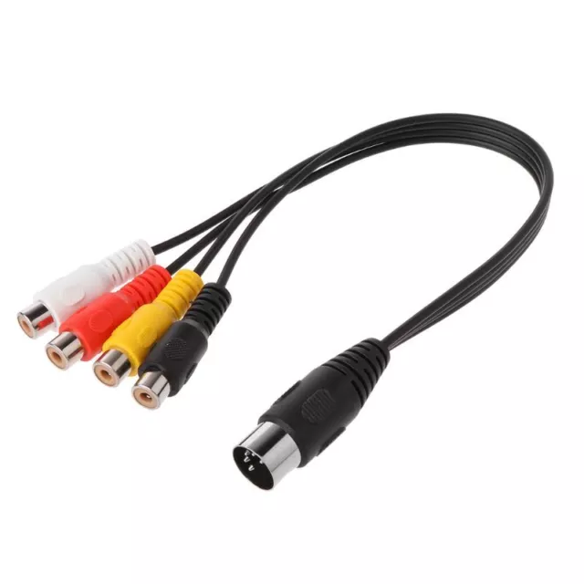 30CM 5 Pin Male Din Plug to 4 RCA Phono Female Plugs Cable Wire Cord Conne