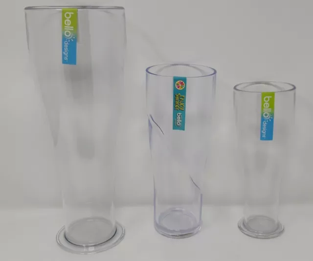 Clear Plastic Beer Glasses Tumblers Pint 300ml 600ml 1000ml Glass Drinks Party