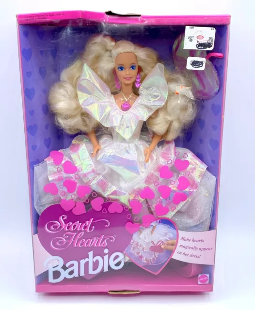 Nib Barbie Doll 1992 Secret Hearts 7902 Box 2