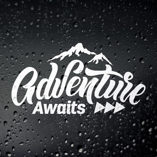 ADVENTURE AWAITS CAMPER Van Sticker, Campervan Caravan Motorhome Decal