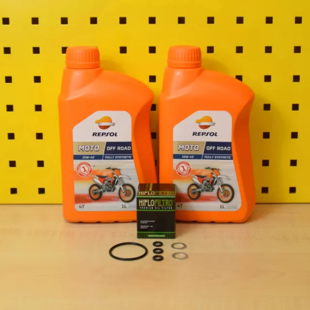 Yamaha WR250 F R X YZ250F Cambio Aceite Filtro de Aceite Juntas Repsol 10w40