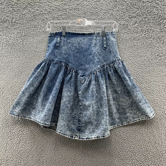 Vintage 80s Kayo Jean Skirt Womens 27 Blue Acid Wash Denim Drop Waist Mini