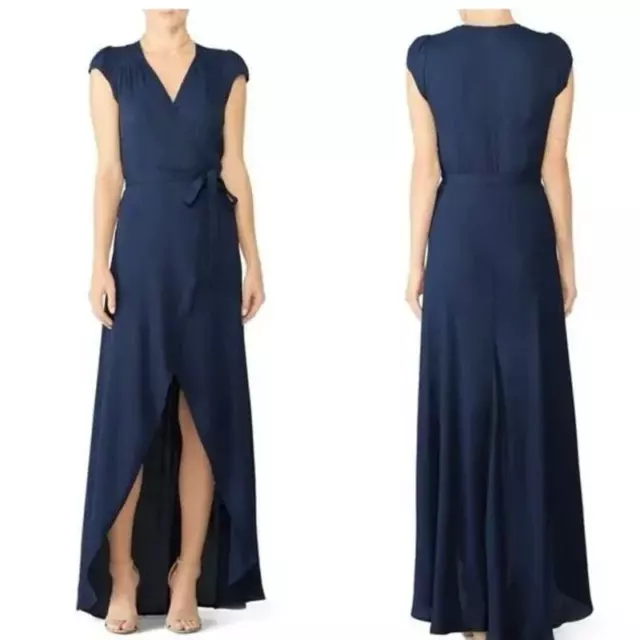 REFORMATION NAVY BLUE Chamomile Cap Sleeve Wrap High Low Dress Size Small 60.37 PicClick UK
