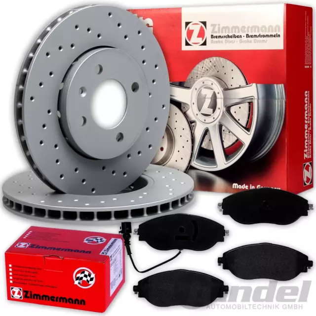 ZIMMERMANN Sport Disques + Revêtements Avant pour VW Golf 7 R Audi S3 Octavia Rs