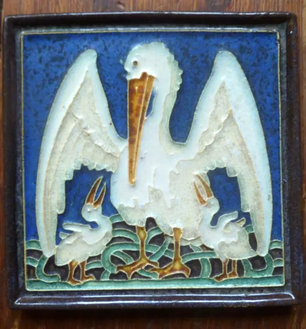 Royal Delft, De Porceleyne Fles, Cloisonne File, Pelikan Und Küken Niederländisch C1900 2
