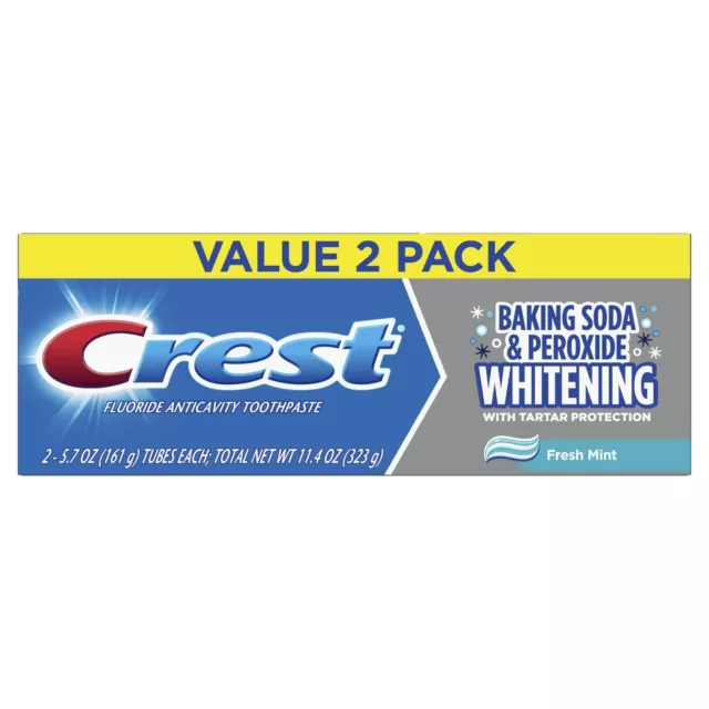 Crest Pâtisserie Soda & Peroxyde Dentifrice, Menthe Fraîche, 161 G (2 Paquet)