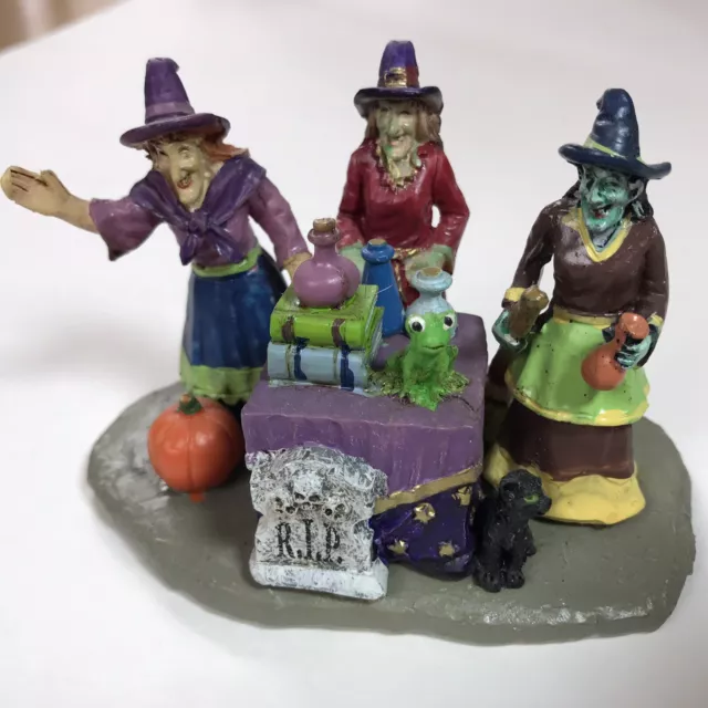 Lemax Spooky Town Potion Time 23950 Retired Trio of Witches Halloween Village 3