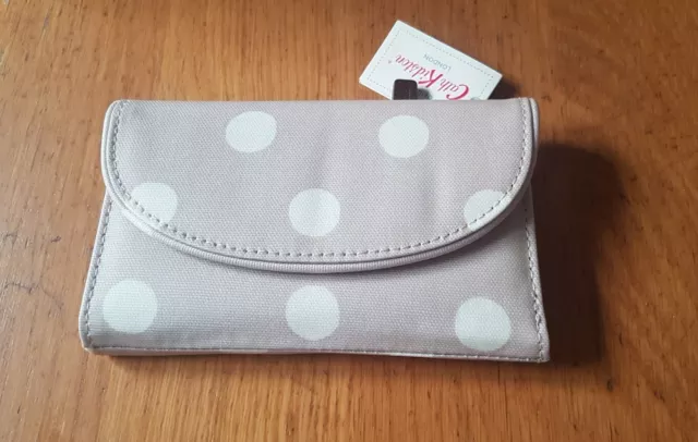 Cath Kidston Folded Curve Purse Wallet in Fawn Button Spot *BNWT*