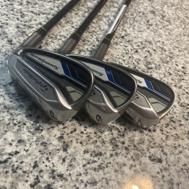 TaylorMade Speedblade Irons 7 ,9,P  regular Flex VeloxT Graphite Shafts Right RH