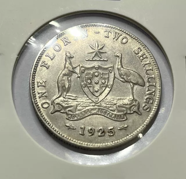 1925 Florin Coin - Extremely Fine EF - Good Date George V Silver Predecimal