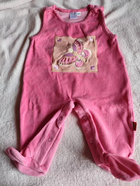 Pyjama chaud rose, avec papillon, neuf, 3 mois