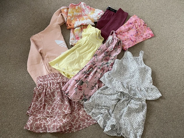 Girls mixed bundle 10 items hoody skirt leggings and more 7-8 years